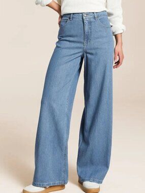 Z Supply Jeans Women’s 30 NWT Mia Loose Wide Leg Denim Pant Light Blue